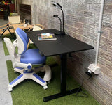 Office & Desk Chairs: Ergonomic Kids Study Chair & Adjustable Electric Standing Desk Set  Blue Chair & Black Desk