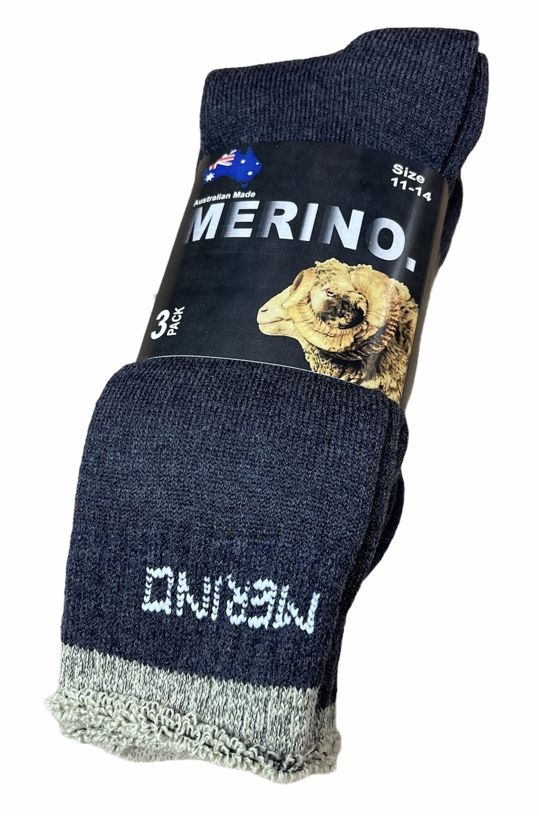Men's Underwear & Socks: 6 Pairs MERINO WOOL SOCKS Mens Heavy Duty Premium Thick Work Socks Cushion BULK - Navy Blue - 11-14