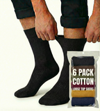 6x Pair COTTON Rich LOOSE TOP SOCKS Circulation Diabetic Comfort in Assorted Colours - 6-11