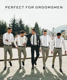6x Mens Suspenders Braces Adjustable Strong Clip On Elastic Formal Wedding BULK - White