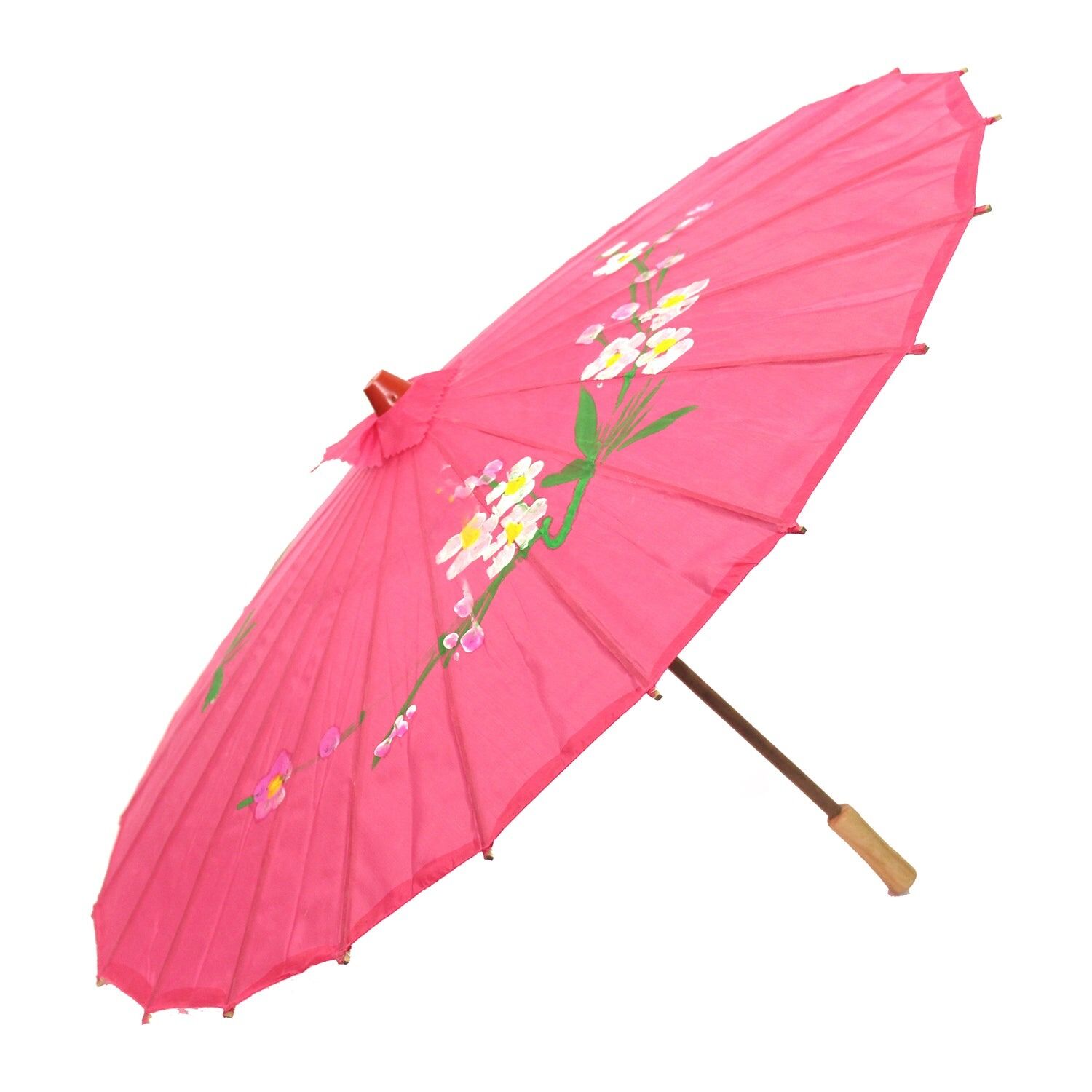6x PARASOL UMBRELLA Chinese Japanese Bamboo Flower Pattern 80cm Large BULK - Assorted Colour Pack