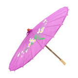 6x PARASOL UMBRELLA Chinese Japanese Bamboo Flower Pattern 80cm Large BULK - Purple