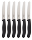 6x Victorinox Standard Wavy Edge Steak and Tomato Knife - Black