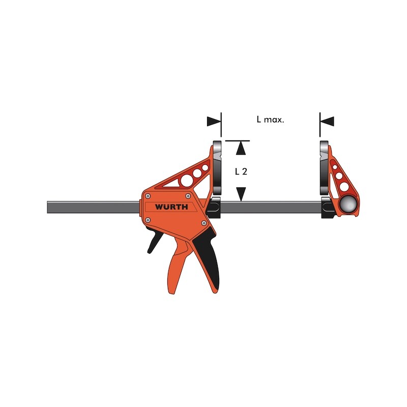 Tool Clamps & Vices: 300mm Wurth Quick-Grip One Handed Bar Clamp F Clamp Hand Trigger Action Clamp