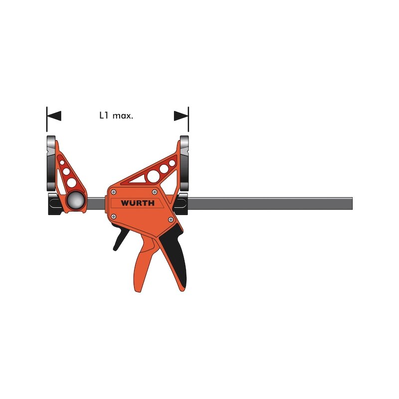 Tool Clamps & Vices: 300mm Wurth Quick-Grip One Handed Bar Clamp F Clamp Hand Trigger Action Clamp