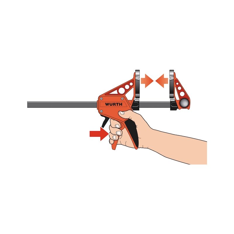 Tool Clamps & Vices: 300mm Wurth Quick-Grip One Handed Bar Clamp F Clamp Hand Trigger Action Clamp