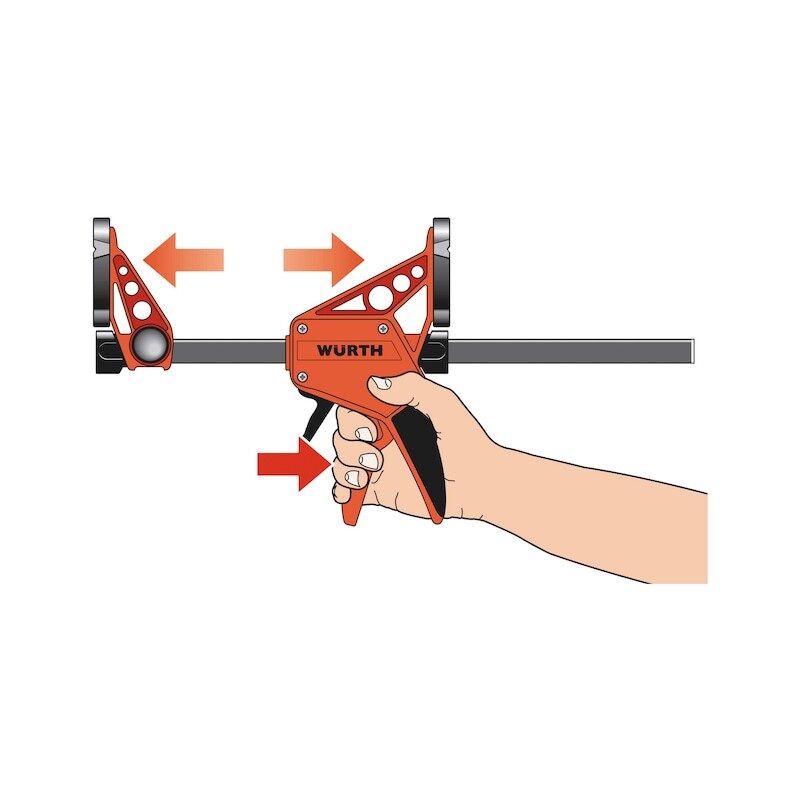 Tool Clamps & Vices: 300mm Wurth Quick-Grip One Handed Bar Clamp F Clamp Hand Trigger Action Clamp