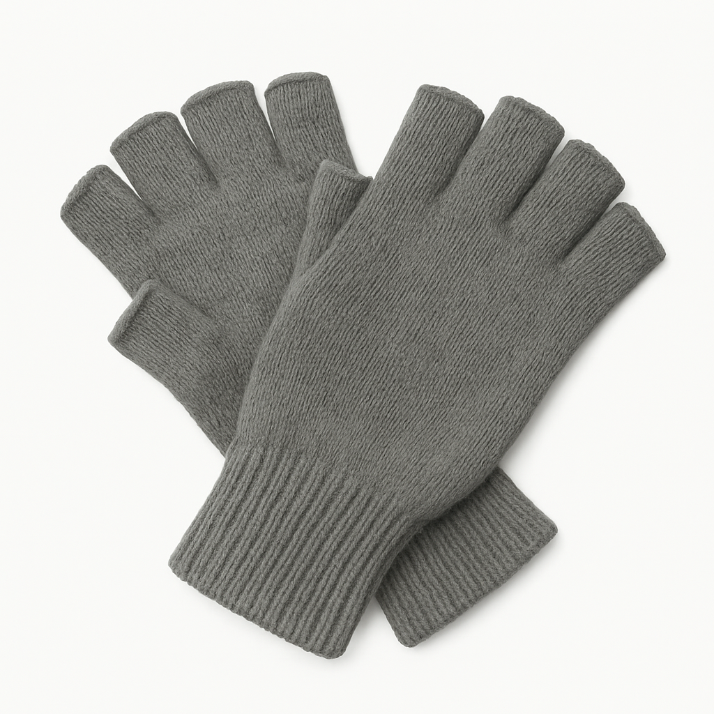Men's Accessories: DENTS 3M THINSULATE Polar Fleece Fingerless Gloves Warm Knitted Insulation - Charcoal