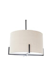 Ceiling Lights: Modern Scandi Metal Hanging Pendant Lamp w/ Linen Shade Light - Matte Black