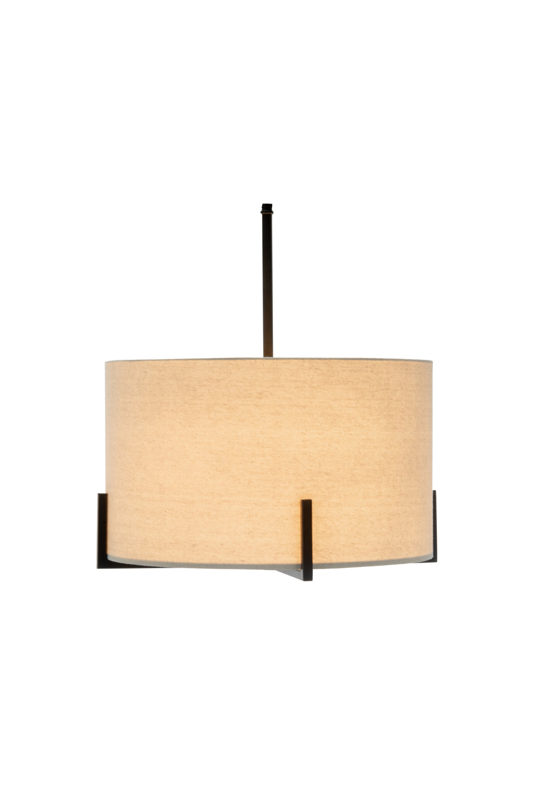 Ceiling Lights: Modern Scandi Metal Hanging Pendant Lamp w/ Linen Shade Light - Matte Black