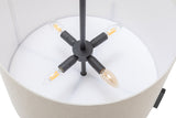Ceiling Lights: Modern Scandi Metal Hanging Pendant Lamp w/ Linen Shade Light - Matte Black