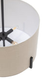 Ceiling Lights: Modern Scandi Metal Hanging Pendant Lamp w/ Linen Shade Light - Matte Black