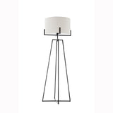 Floor Lamps: Modern Dimmable Floor Lamp w/ Linen Shade Designer Bedroom Lighting - Matte Black