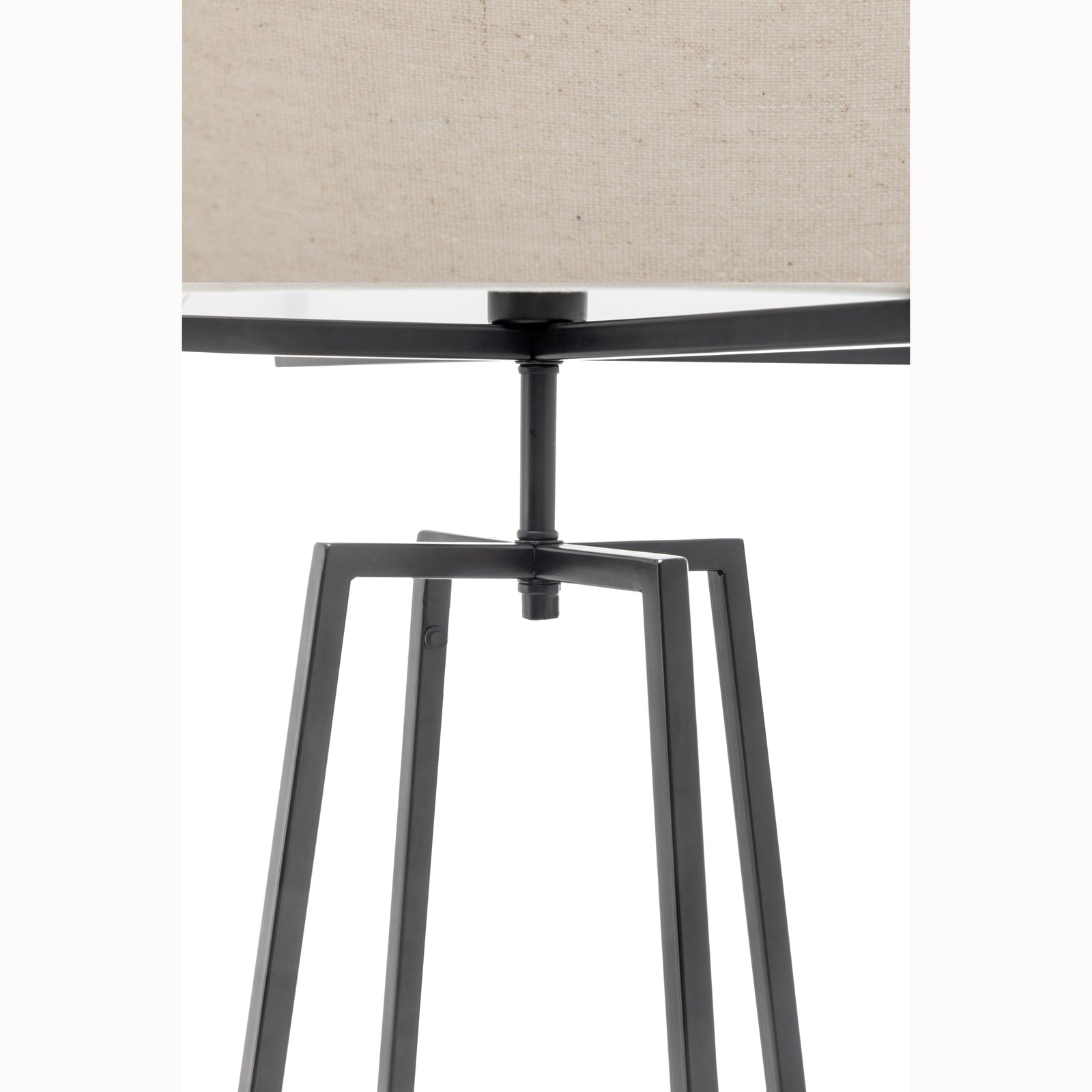 Floor Lamps: Modern Dimmable Floor Lamp w/ Linen Shade Designer Bedroom Lighting - Matte Black