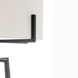 Floor Lamps: Modern Dimmable Floor Lamp w/ Linen Shade Designer Bedroom Lighting - Matte Black