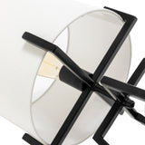 Table Lamps: Modern Scandi Metal Dimmable Table Desk Lamp Light w/ Linen Shade - Matte Black