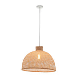 Ceiling Lights: Natural Hand Woven Bamboo Dome Pendant Lamp Hanging Light Rattan Style