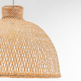 Ceiling Lights: Natural Hand Woven Bamboo Dome Pendant Lamp Hanging Light Rattan Style