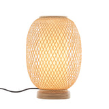 Table Lamps: Natural Woven Bamboo Oval Table Lamp Light Shade Boho Tropical Coastal