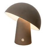 Table Lamps: LED Cordless Mushroom USB Rechargeable Table Lamp Dimming Night Light - Steel Grey