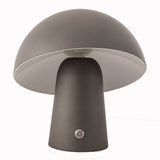 Table Lamps: LED Cordless Mushroom USB Rechargeable Table Lamp Dimming Night Light - Steel Grey
