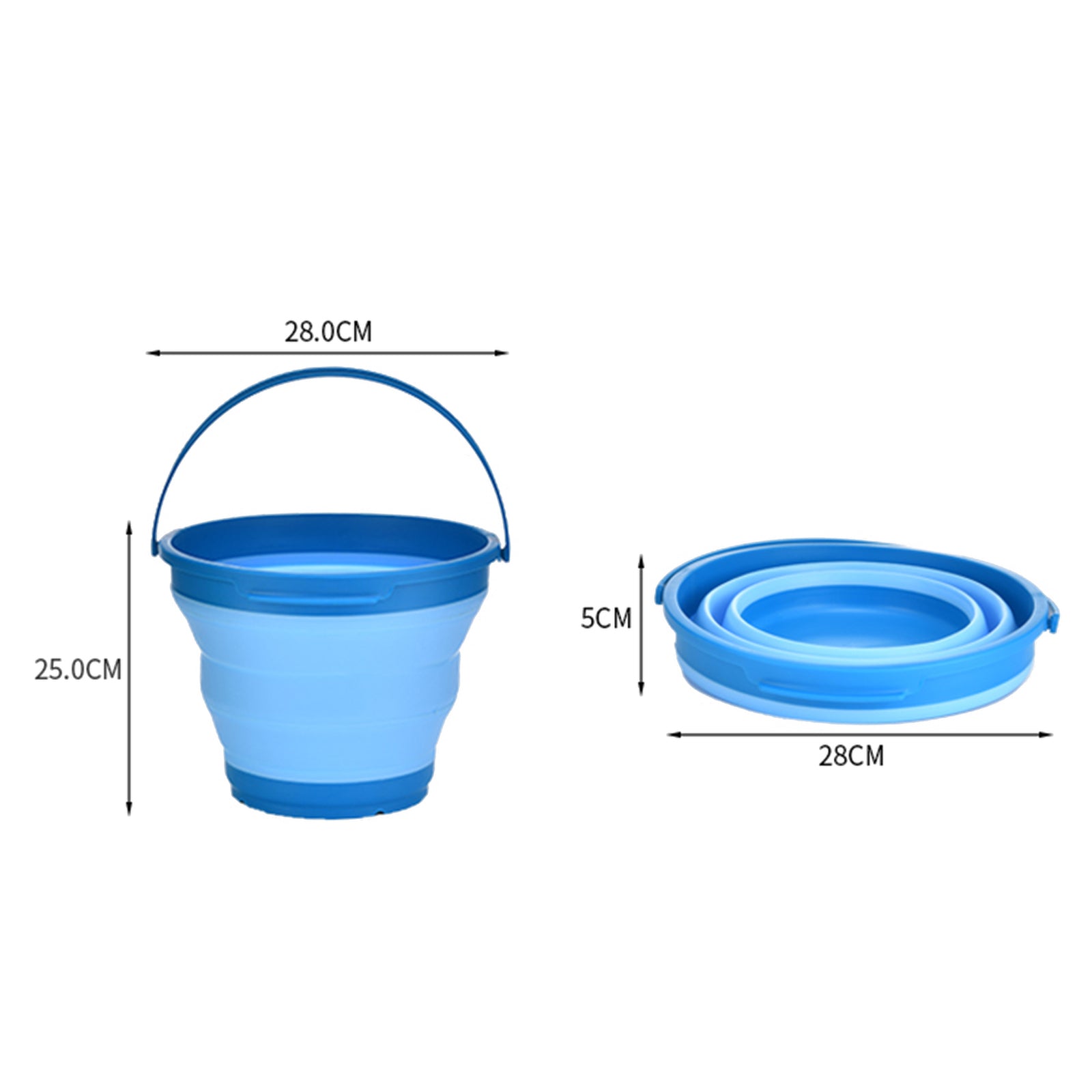 Camp Furniture: 7 Litre Foldable Collapsible Silicone Bucket for Home/Hiking/Camping/Fishing - Blue