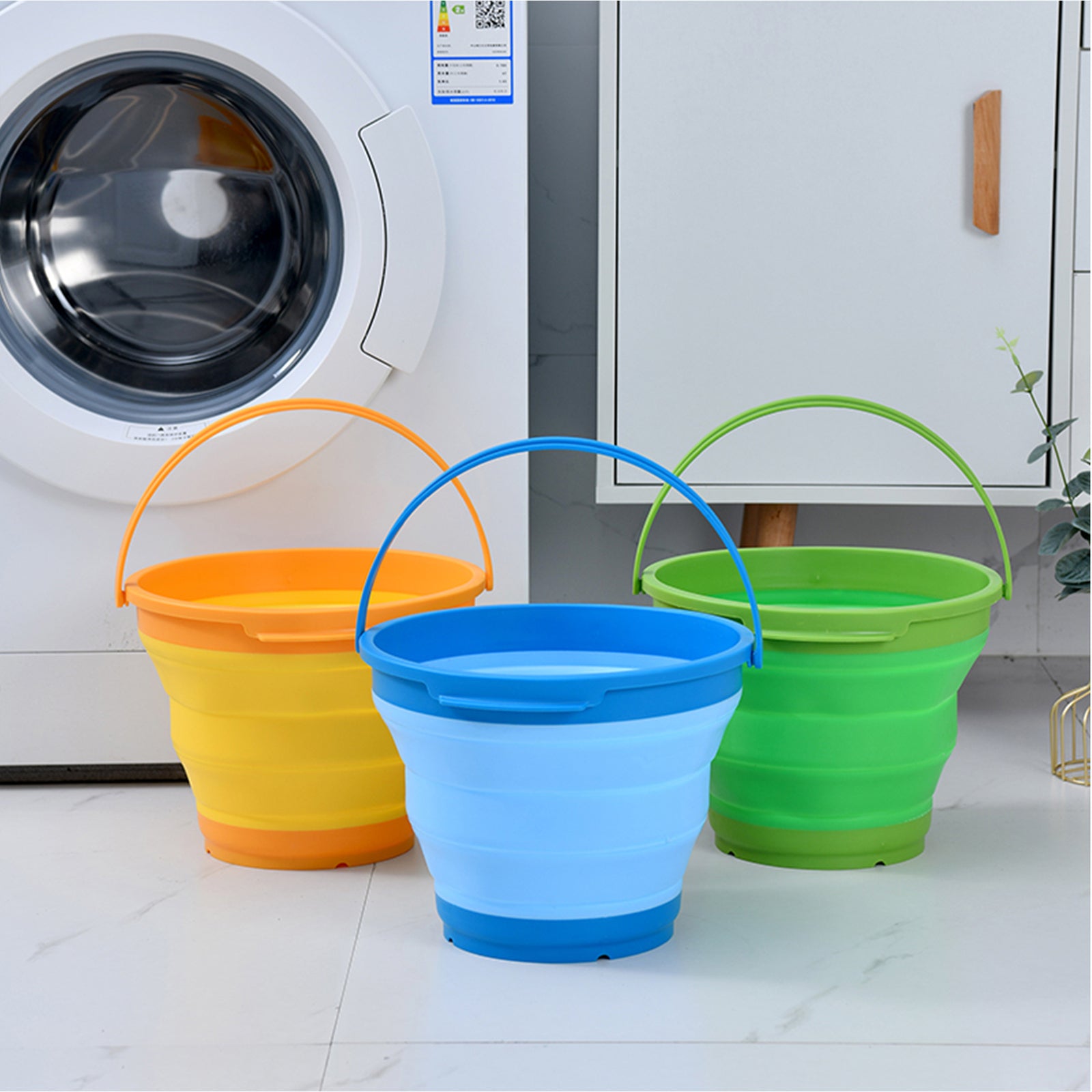 Camp Furniture: 7 Litre Foldable Collapsible Silicone Bucket for Home/Hiking/Camping/Fishing - Blue