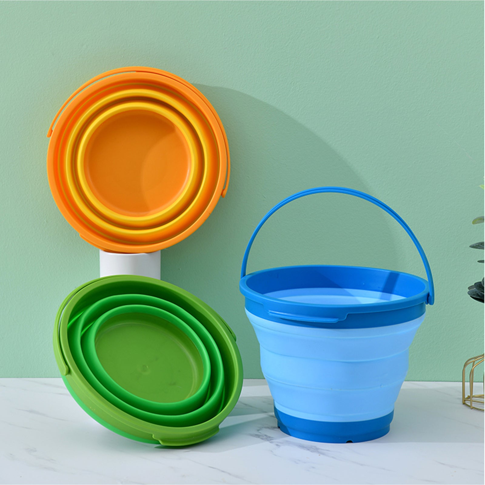 Camp Furniture: 7 Litre Foldable Collapsible Silicone Bucket for Home/Hiking/Camping/Fishing - Blue