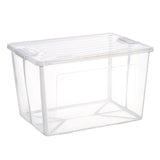 Storage Boxes: 57 Litre Collapsible Modular Clear Foldable Storage Box with Lid Plastic Tub