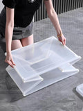 Storage Boxes: 57 Litre Collapsible Modular Clear Foldable Storage Box with Lid Plastic Tub