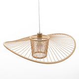Elysian Breeze Natural Hand-Woven Bamboo Wide Brim Pendant Lamp