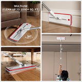 Cleaning & Care: Premium Microfiber Flat Mop Bucket Set w/ Clean & Dirty Water Separation 360 Degree - White