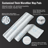 Cleaning & Care: Premium Microfiber Flat Mop Bucket Set w/ Clean & Dirty Water Separation 360 Degree - White