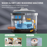 Cleaning & Care: Premium Microfiber Round Mop Bucket Set w/ Clean & Dirty Water Separation 360 Degree - White
