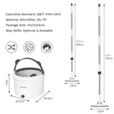 Cleaning & Care: Premium Microfiber Round Mop Bucket Set w/ Clean & Dirty Water Separation 360 Degree - White