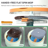 Cleaning & Care: Premium Microfiber Round Mop Bucket Set w/ Clean & Dirty Water Separation 360 Degree - Light Green