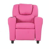 Kid's Tables, Chairs & Seats: Oliver Kids Recliner Chair Sofa Children Lounge Couch PU Armchair - Pink
