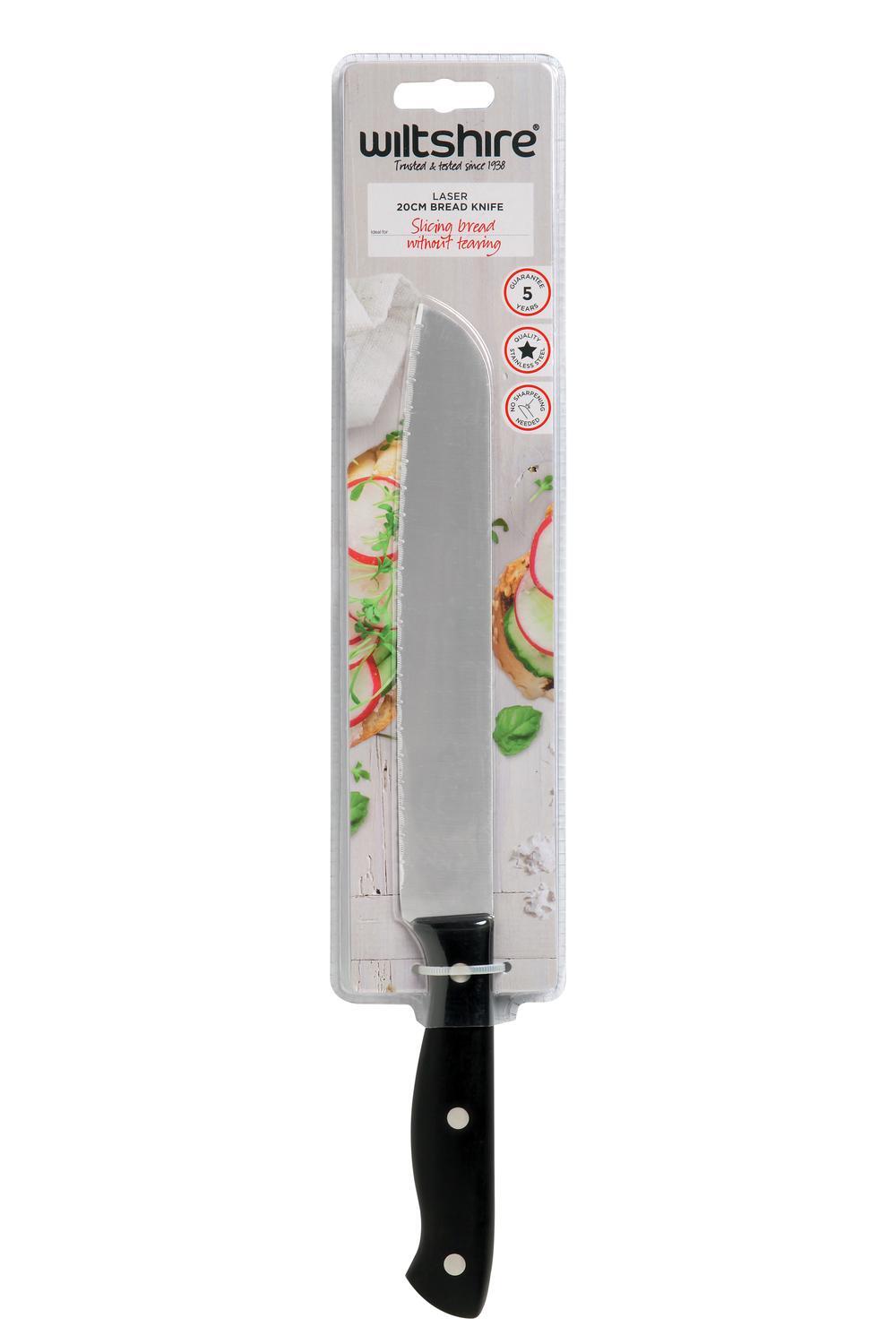 Kitchen Knives: Wiltshire Stainless Steel Laser Bread Knife - 20cm