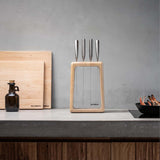 Kitchen Knives: Global Hashira 5-Piece Japanese Knife Block Set Maple Stainless Steel - Made in Japan