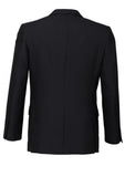 Mens Suit Jacket 2 Button Pinstripe Business Work Blazer Fully Lined - Black - 122