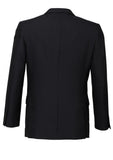 Mens Suit Jacket 2 Button Pinstripe Business Work Blazer Fully Lined - Black - 137