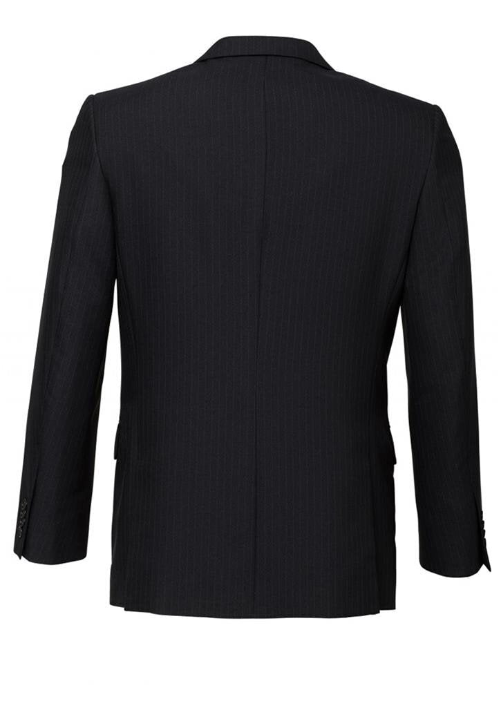 Mens Suit Jacket 2 Button Pinstripe Business Work Blazer Fully Lined - Black - 97