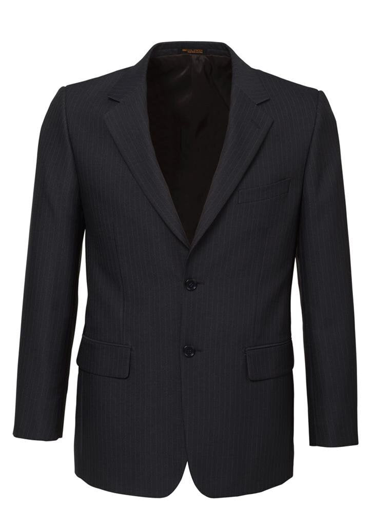 Mens Suit Jacket 2 Button Pinstripe Business Work Blazer Fully Lined - Charcoal - 102