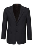 Mens Suit Jacket 2 Button Pinstripe Business Work Blazer Fully Lined - Charcoal - 112