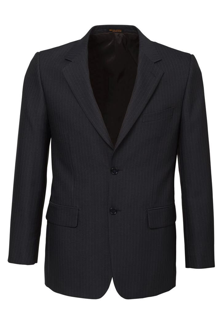 Mens Suit Jacket 2 Button Pinstripe Business Work Blazer Fully Lined - Charcoal - 142