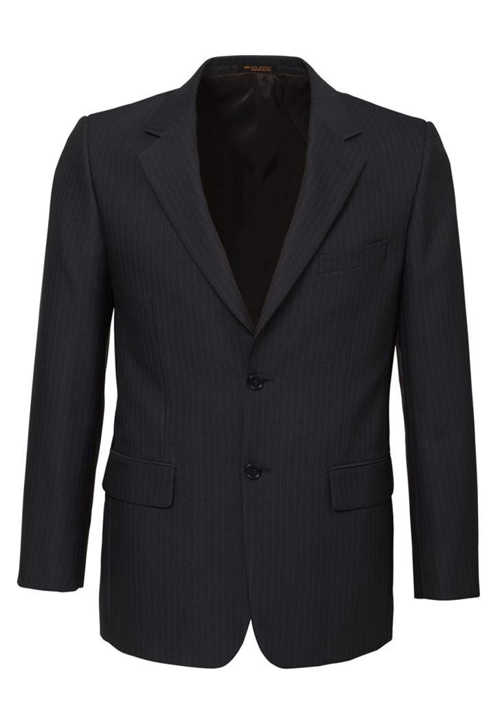 Mens Suit Jacket 2 Button Pinstripe Business Work Blazer Fully Lined - Charcoal - 92