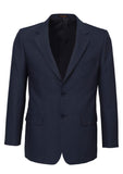 Mens Suit Jacket 2 Button Pinstripe Business Work Blazer Fully Lined - Navy - 117
