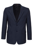 Mens Suit Jacket 2 Button Pinstripe Business Work Blazer Fully Lined - Navy - 142