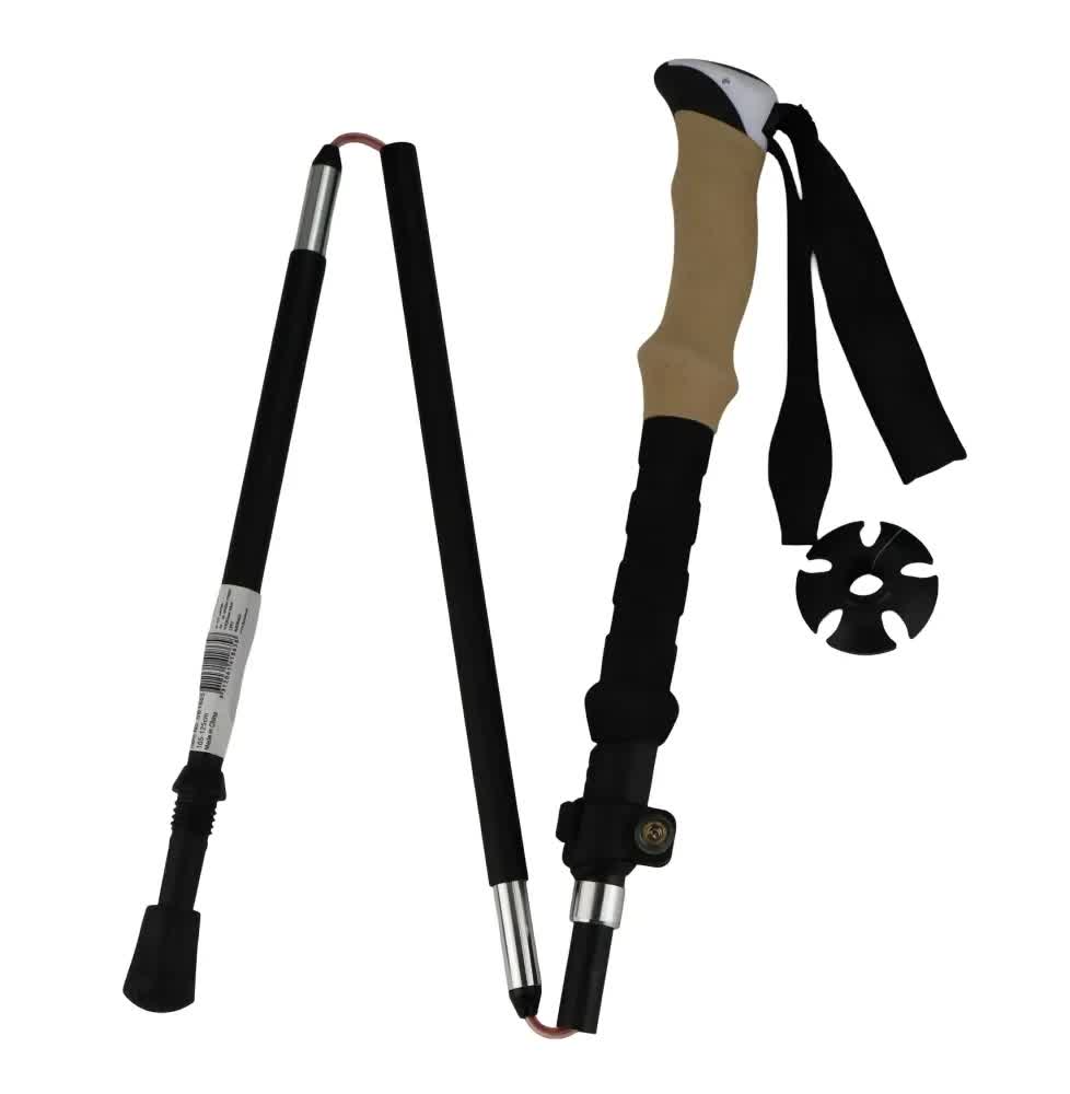 Supports & Braces: 2x Telescopic Adjustable Hiking Pole Folding Walking Stick Adjustable Trekking 105cm - 125cm
