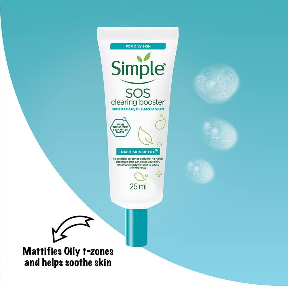 Facial Lotions & Moisturisers: Simple 25ml SOS Clearing Booster Long Lasting Shine & Blemish Control